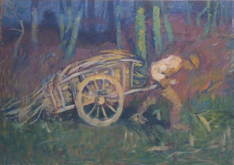 Ivan Grohar Moz z vozom oil painting image